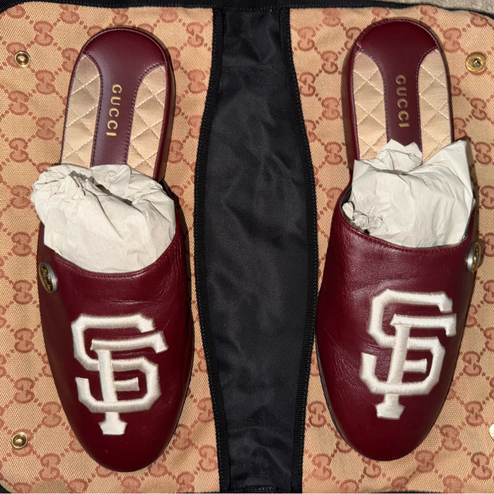 Gucci x MLB Leather Slip-On Shoes
